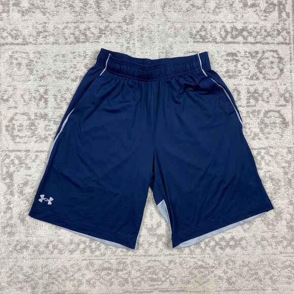 Under Armour Shorts Loose Train Stretch Blue Drawstring Shorts Men’s Size Small - Picture 1 of 5
